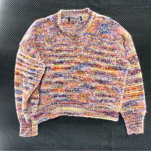 Multicolor Marled Knit Crewneck Sweater